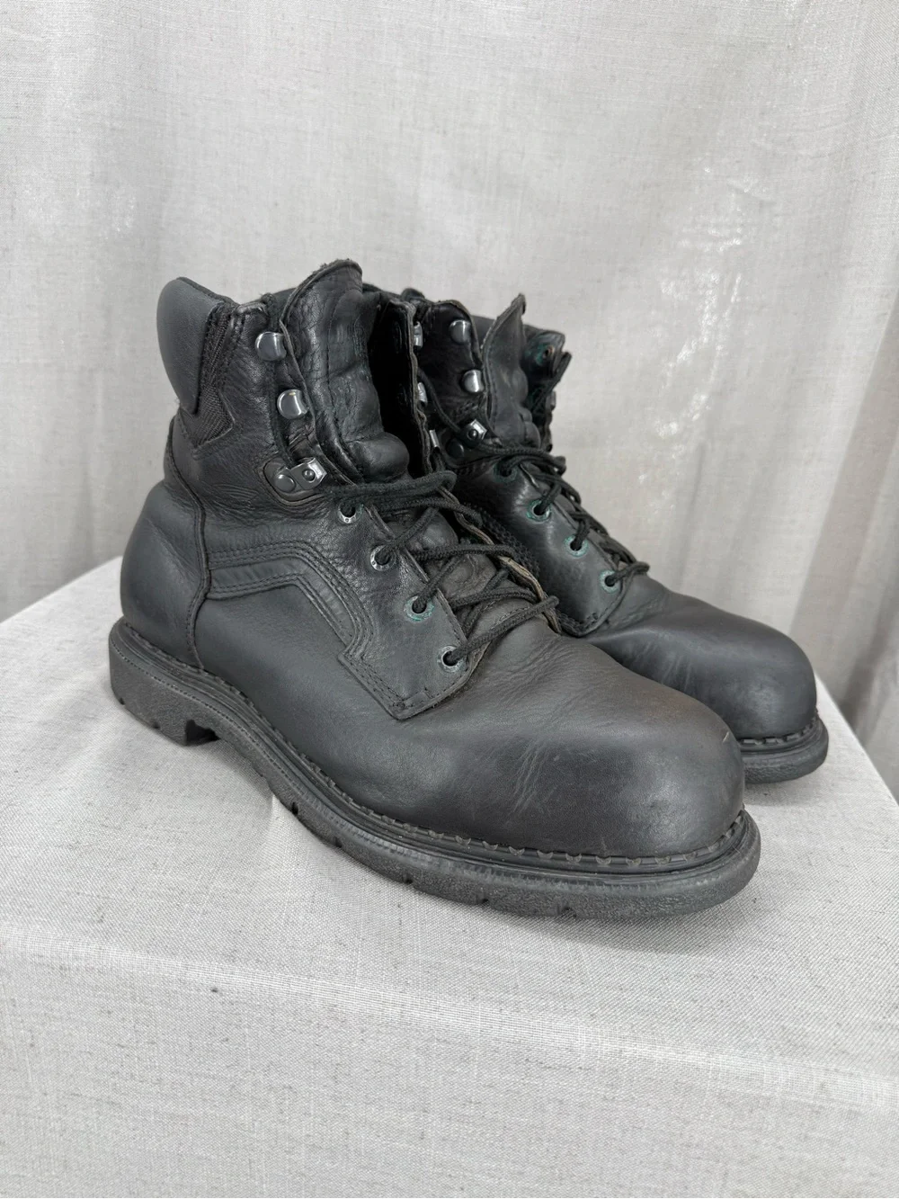 Red Wing 2223 Black Steel Toe Work Safety Boots Sz 10 2008 Made in USA